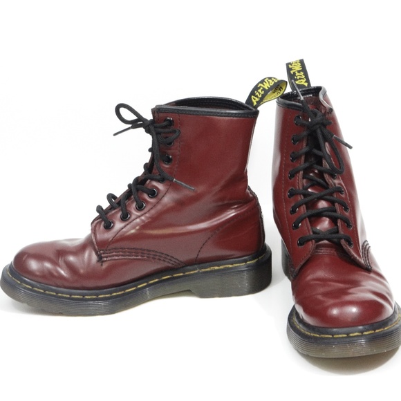 Dr. Martens Shoes - Dr.Martens Red Lace Up Leather  Boots